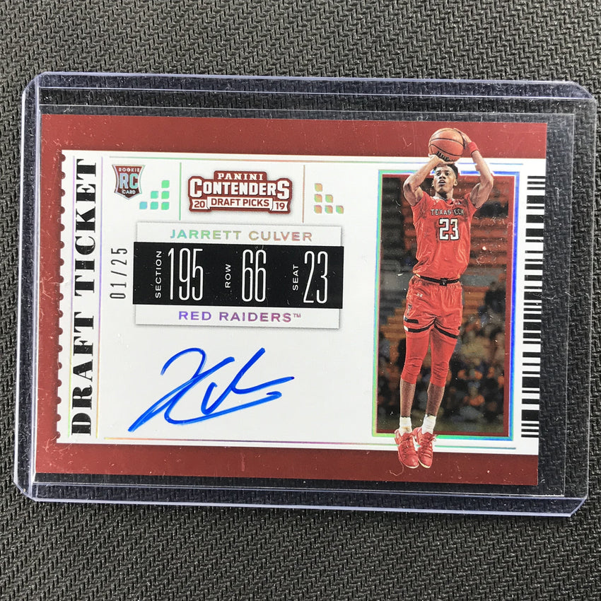 2019 Contenders Draft Picks JARRETT CULVER Draft Ticket Auto 1/25-Cherry Collectables
