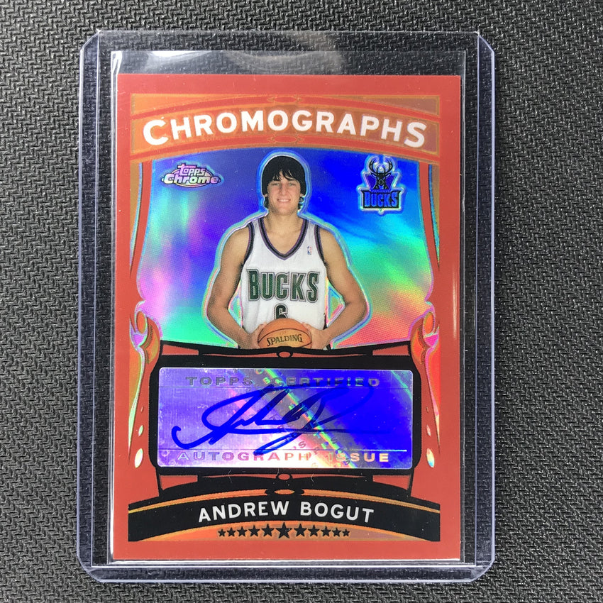 2005-06 Topps Chrome ANDREW BOGUT Chromographs Red Refractor Auto 8/25-Cherry Collectables