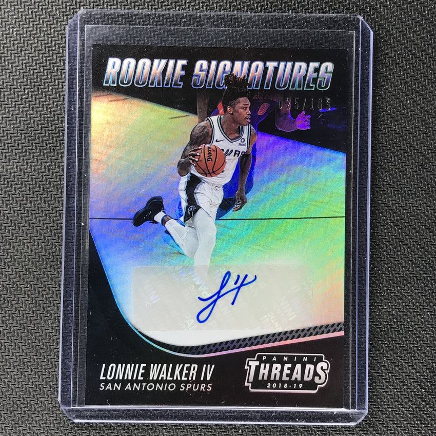 2018-19 Threads LONNIE WALKER IV Rookie Signatures Auto 25/105-Cherry Collectables
