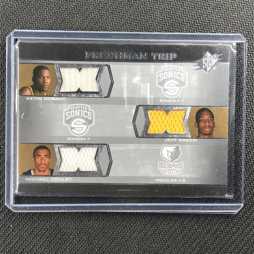 2007-08 SPX KEVIN DURANT GREEN CONLEY Freshman Triple Jersey #DGC 2-Cherry Collectables