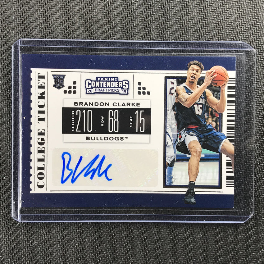 2019 Contenders Draft Picks BRANDON CLARKE Rookie Auto #71-Cherry Collectables