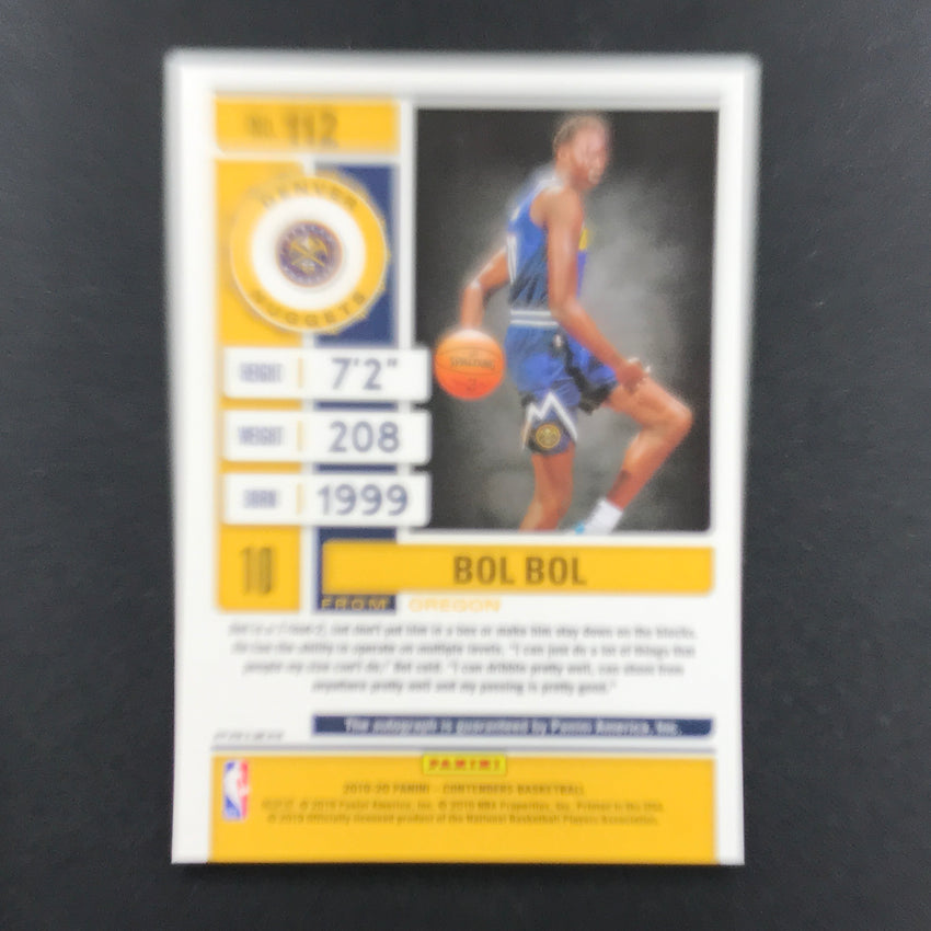 2019-20 Contenders BOL BOL Rookie Ticket Silver Premium Auto #112