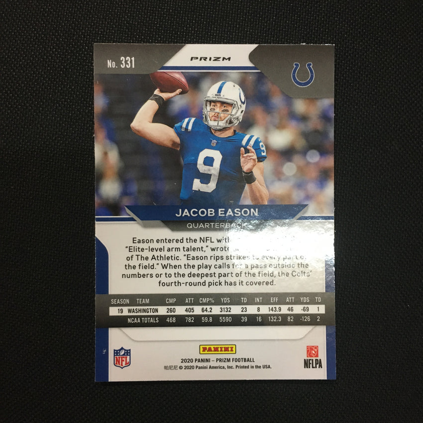 2020 Prizm Football JACOB EASON Silver Rookie Prizm #331-Cherry Collectables