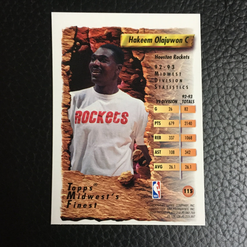 1993-94 Topps Finest HAKEEM OLAJUWON Refractor #115-Cherry Collectables