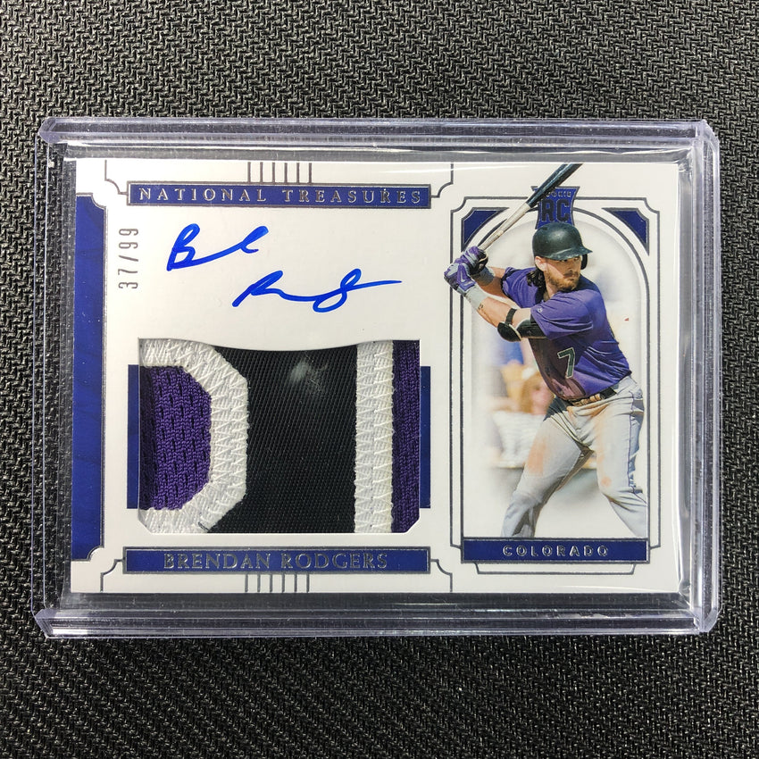 2019 National Treasures BRENDAN RODGERS Rookie Patch Auto 37/99-Cherry Collectables
