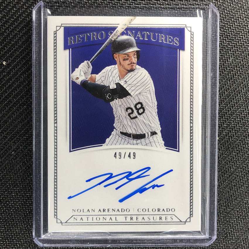 2019 National Treasures NOLAN ARENADO Retro Signatures 49/49-Cherry Collectables