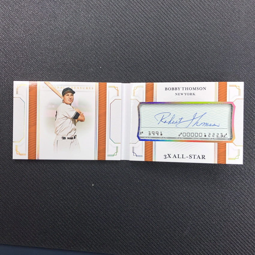 2019 National Treasures BOBBY THOMSON Cut Signatures Booklet 12/25-Cherry Collectables