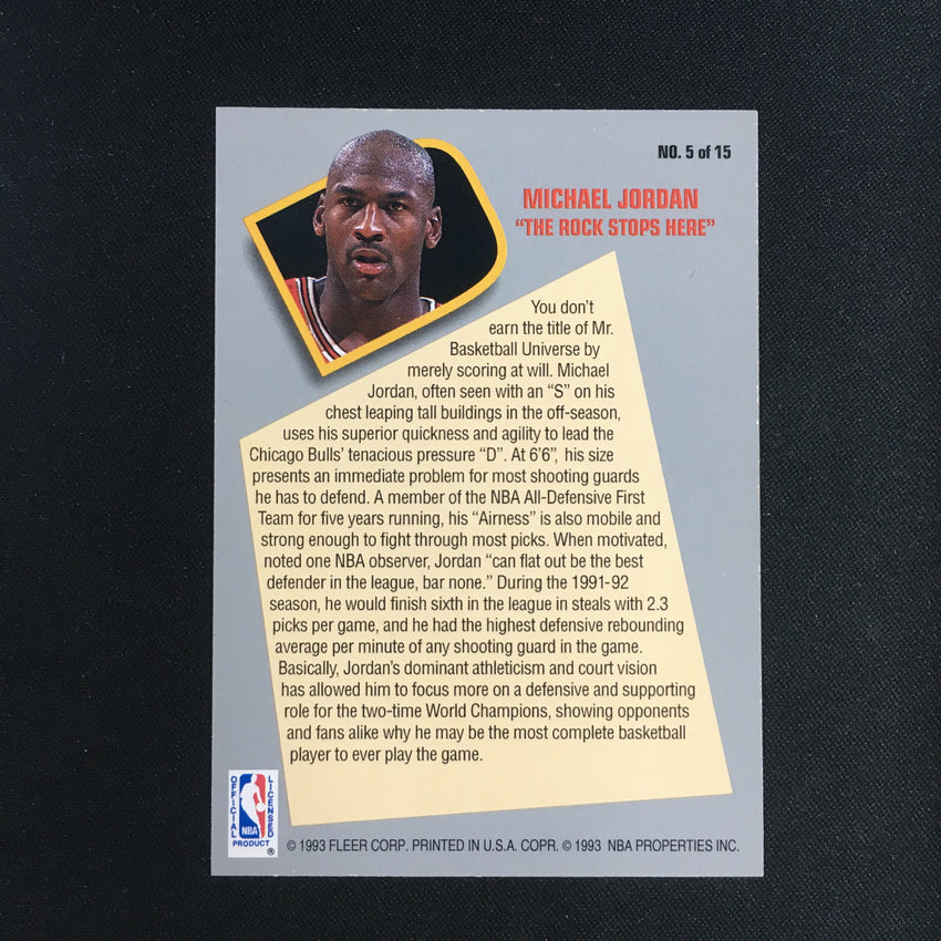 1992-93 Fleer MICHAEL JORDAN Total D Gold #5-Cherry Collectables