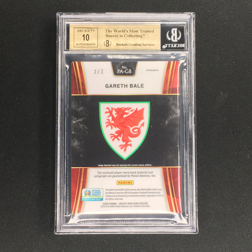 2020 Select UEFA Euro GARETH BALE Patch Autographs Tie Dye 2/3 BGS 9.5/10-Cherry Collectables