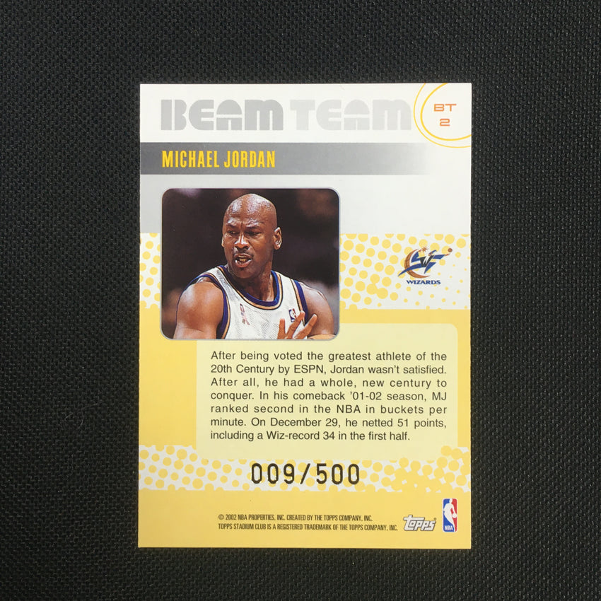 2002 Topps Stadium Club MICHAEL JORDAN Beam Team 9/500-Cherry Collectables