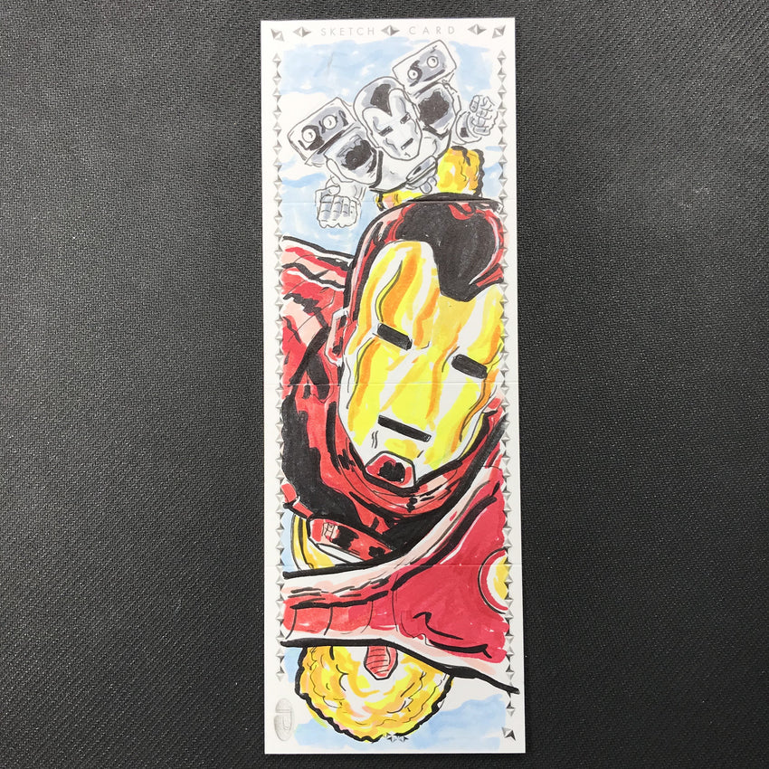 2019 Marvel Premier IRON MAN Quad-Panel Sketch Kool As Heck-Cherry Collectables