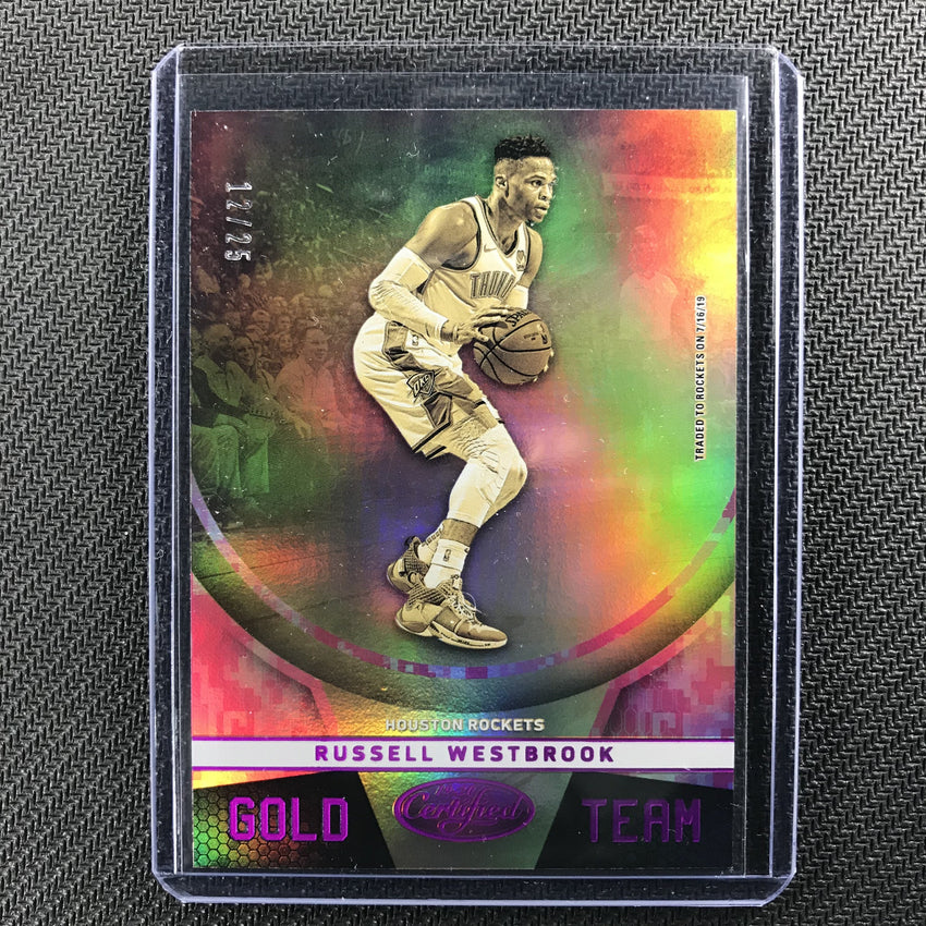 2019-20 Certified RUSSELL WESTBROOK Gold Team Pink Camo 12/25-Cherry Collectables