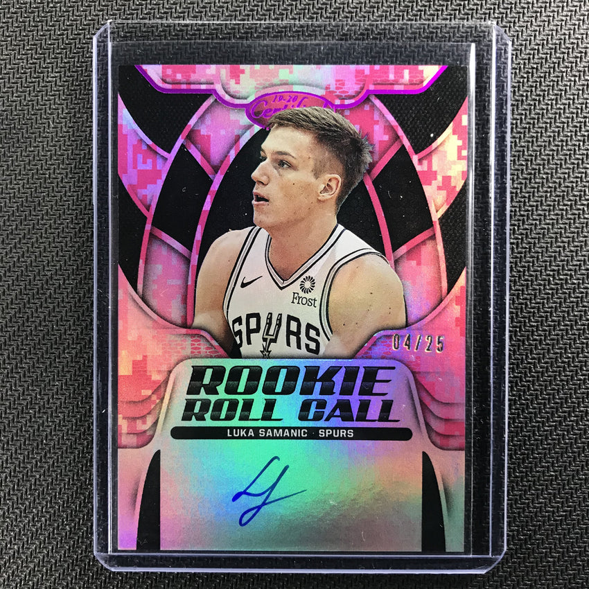2019-20 Certified LUKA SAMANIC Rookie Roll Call Auto Pink Camo 4/25-Cherry Collectables