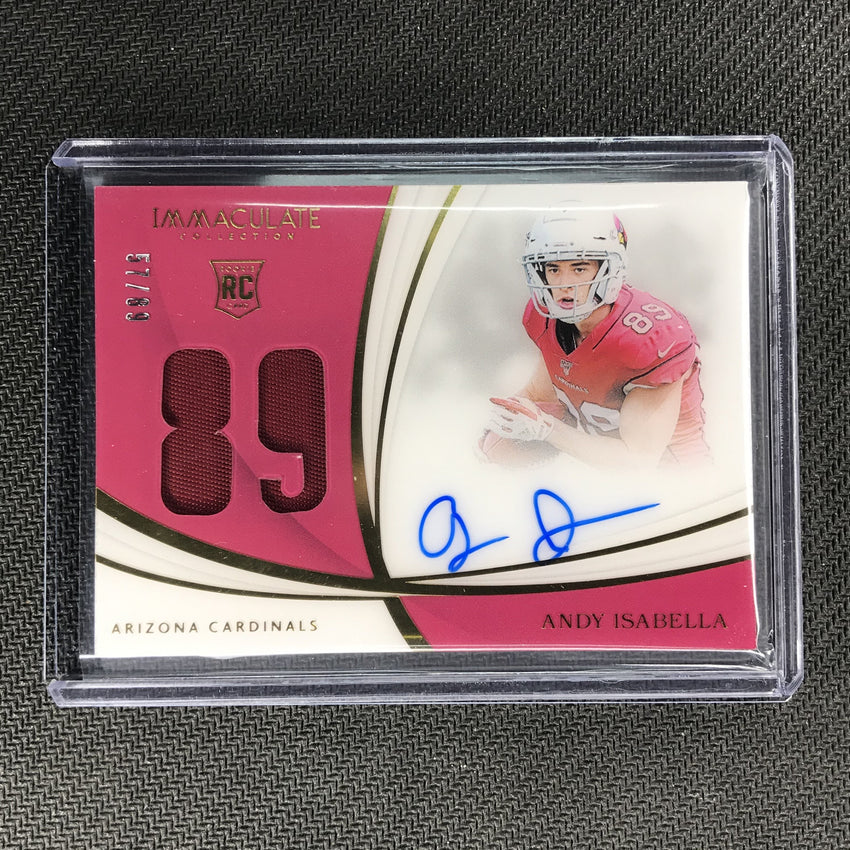 2019 Immaculate ANDY ISABELLA Rookie Patch Auto Numbers 57/89-Cherry Collectables