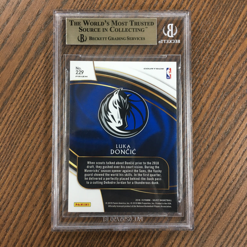 2018-19 Select Luka Doncic Courtside Zebra Prizm Rookie No 229 BGS 9.5 230