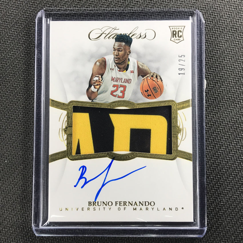 2019 Flawless Collegiate BRUNO FERNANDO Rookie Patch Auto Gold 19/25-Cherry Collectables
