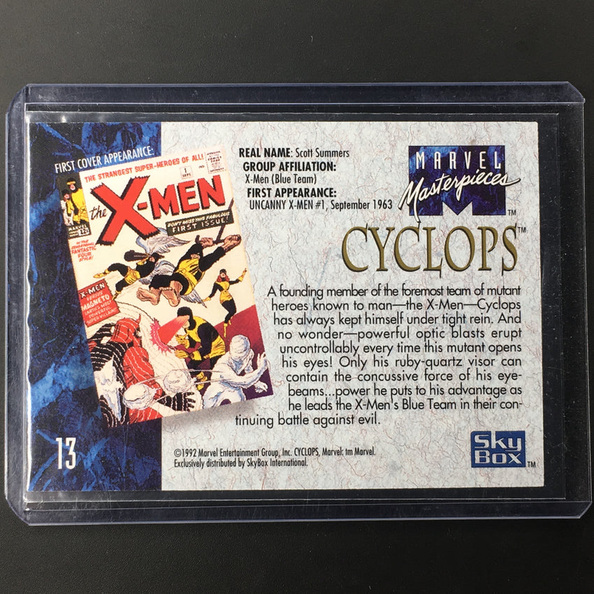 1992 Skybox Marvel Masterpieces CYCLOPS #13-Cherry Collectables