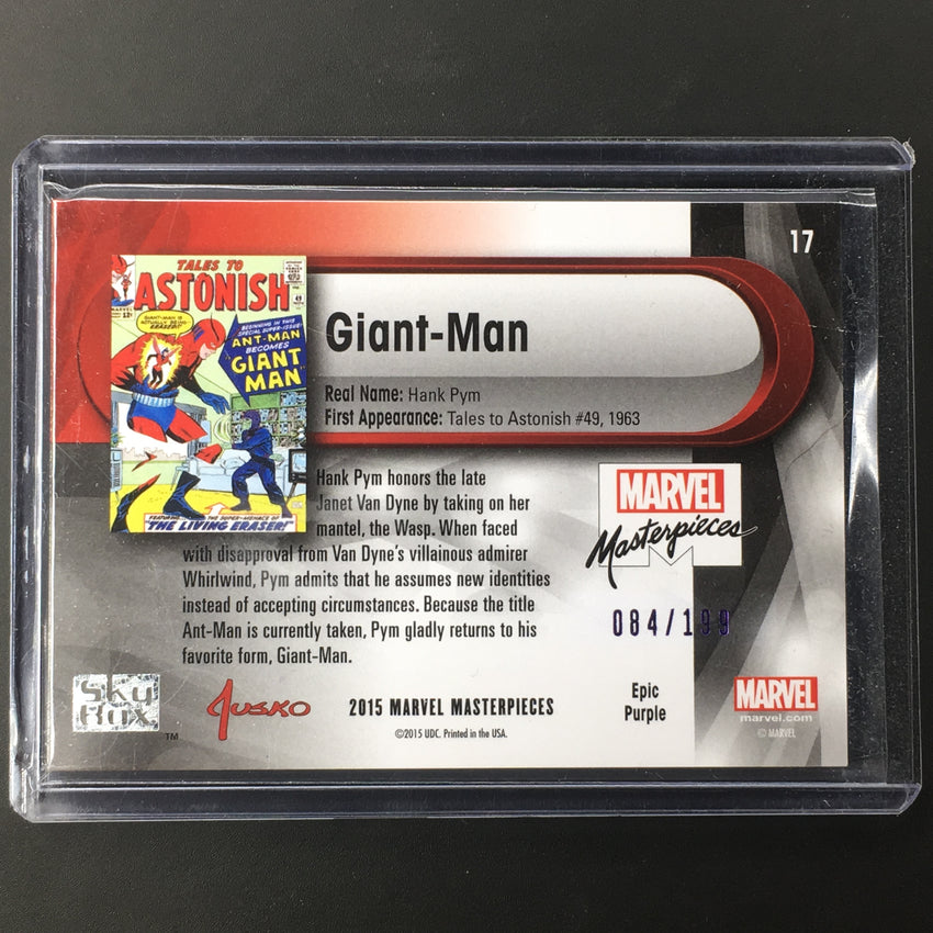 2016 Marvel Masterpieces GIANT-MAN #17 Level 1 Purple /199-Cherry Collectables