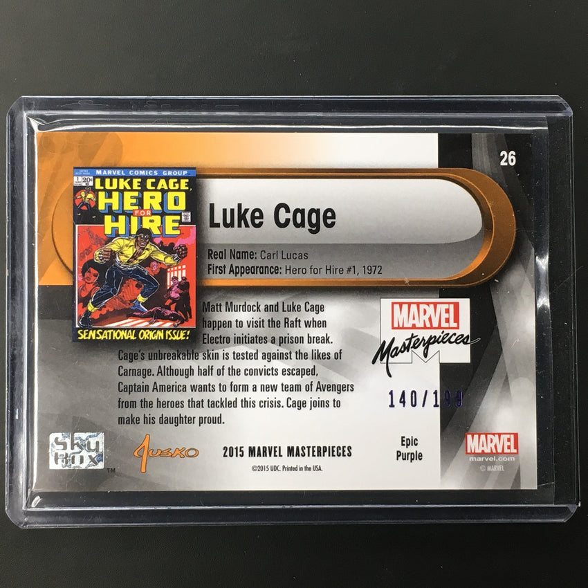 2016 Marvel Masterpieces LUKE CAGE #26 Level 1 Purple /199-Cherry Collectables
