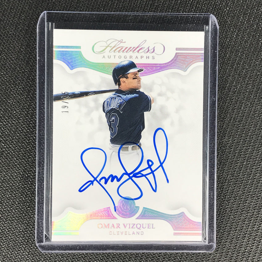 2019 Flawless OMAR VIZQUEL Silver Auto 19/25-Cherry Collectables