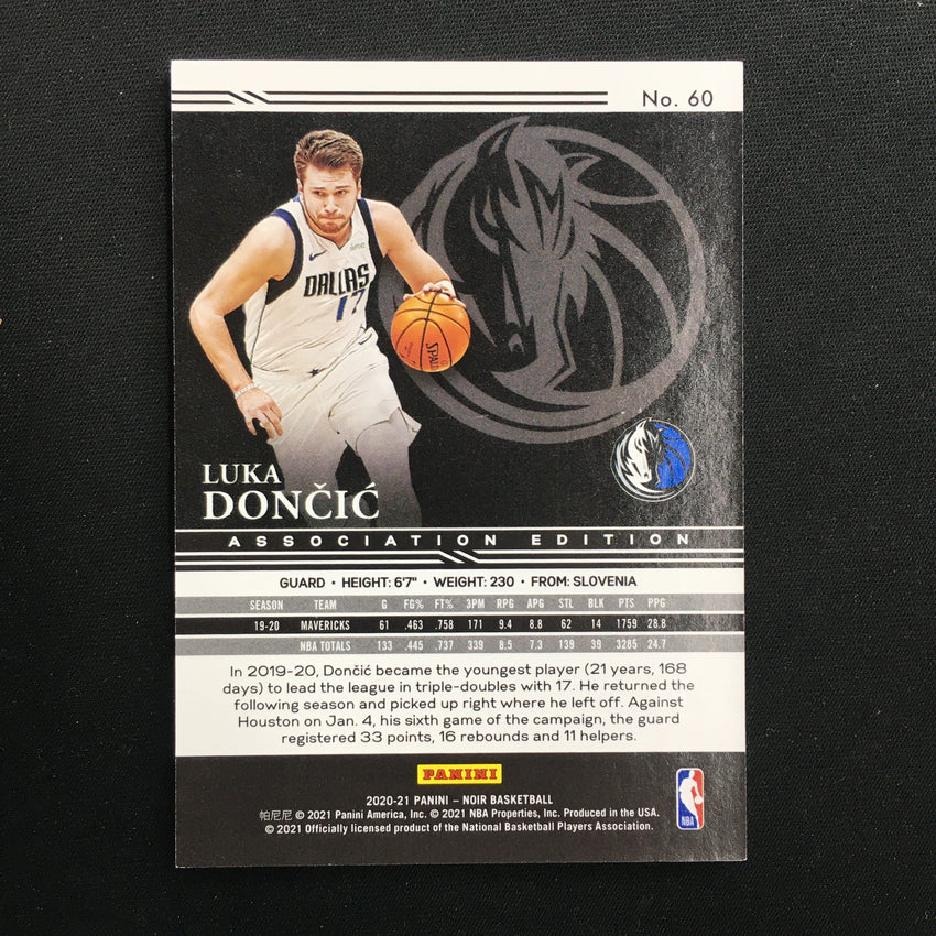 2020-21 Noir Luka Doncic Base Association Edition Silver 63/99
