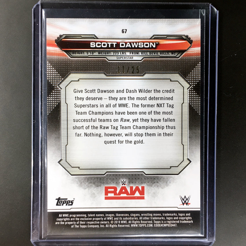 2019 Topps WWE Raw SCOTT DAWSON Silver 11/25-Cherry Collectables