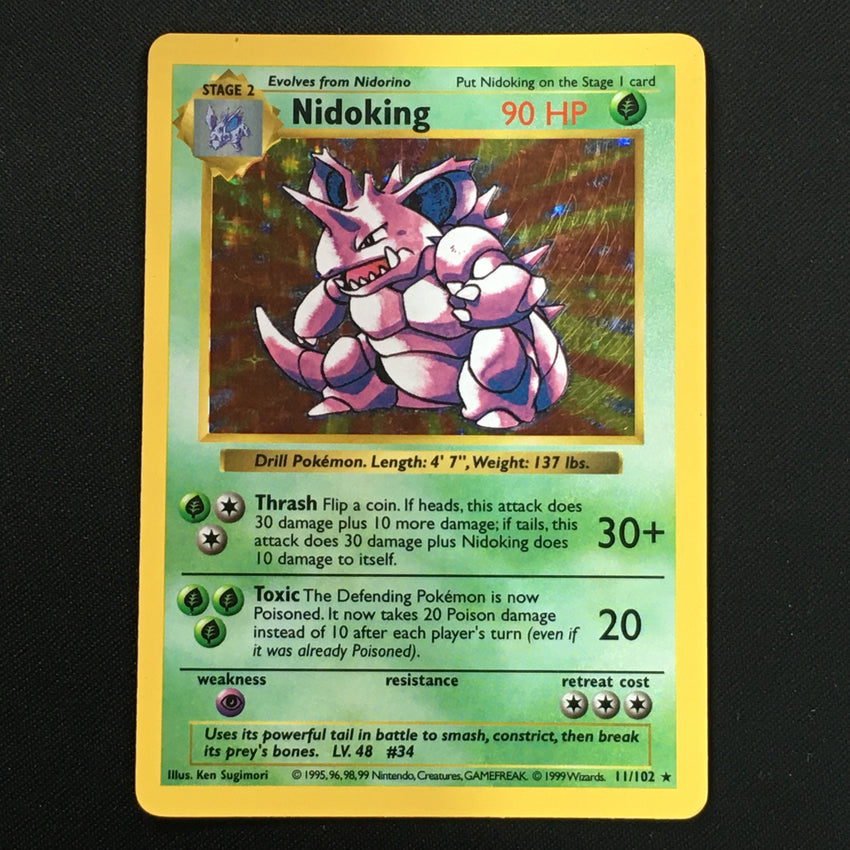 Nidoking - 11/102 - Holo Rare Base Set Shadowless Cherry Collectables Nidoking - 11/102 - Holo Rare Base Set Shadowless Cherry Collectables