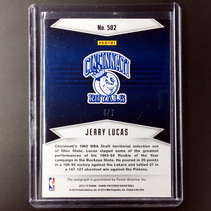 2013-14 Preferred JERRY LUCAS Auto Gold 4/7 Royals-Cherry Collectables
