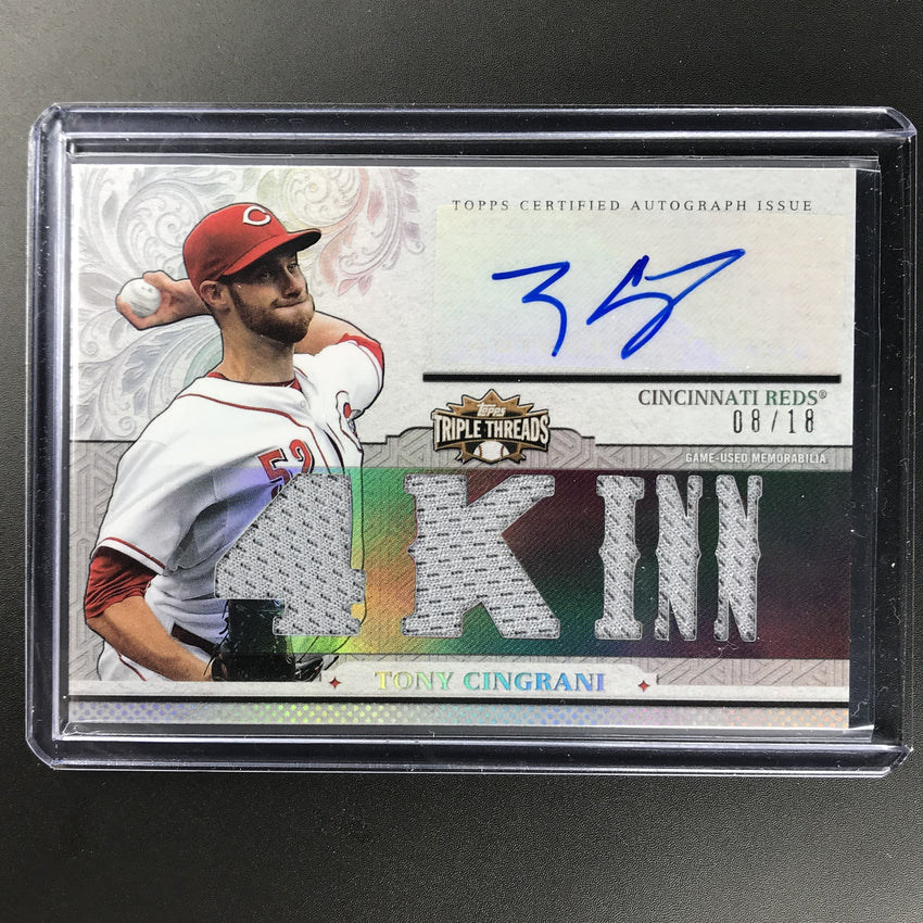 2014 Topps Triple Threads TONY CINGRANI Relic Auto 4K INN 8/18-Cherry Collectables