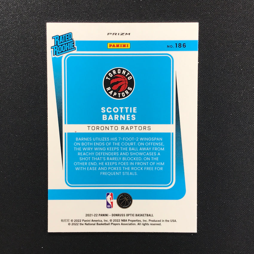 2021-22 Donruss Optic SCOTTIE BARNES Rated Rookie Choice Base Red #186