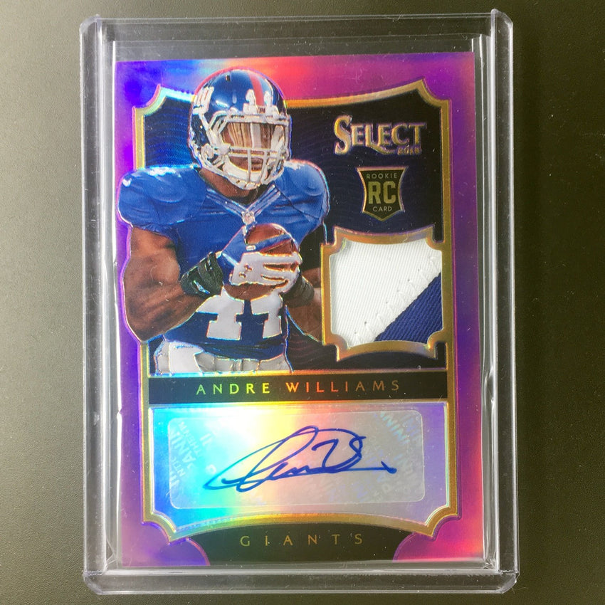 2014 Select ANDRE WILLIAMS Rookie Patch Auto Purple 2/15-Cherry Collectables