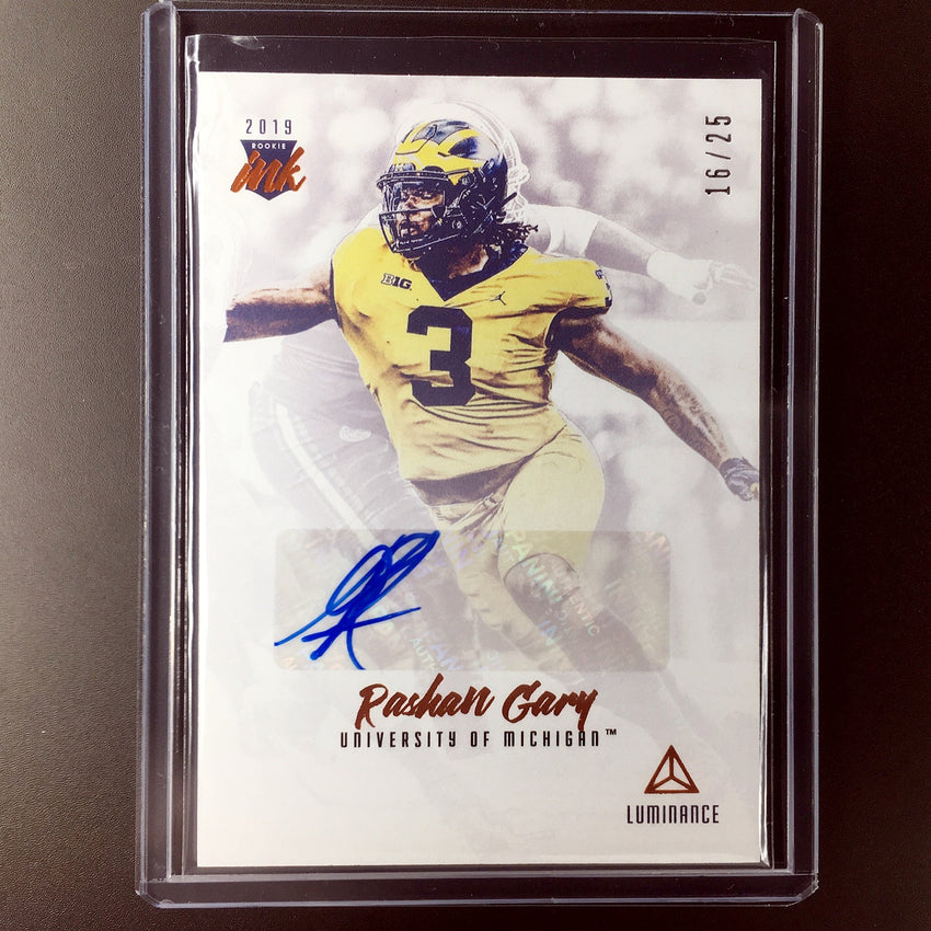 2019 Luminance RASHAN GARY Rookie Auto Copper 16/25-Cherry Collectables