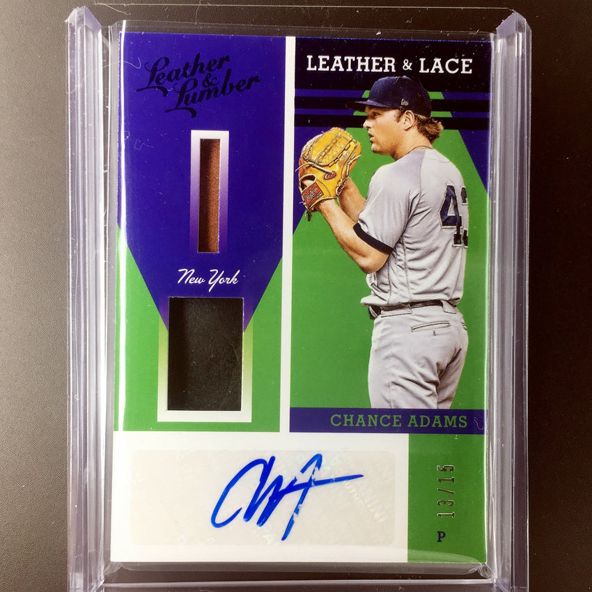 2019 Leather & Lumber CHANCE ADAMS Leather Lace Auto 13/15-Cherry Collectables