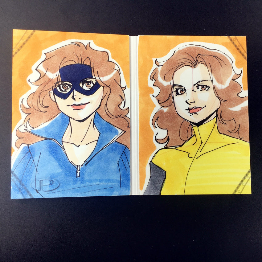 2014 Marvel Premier KITTY PRYDE 2-Panel Booklet Sketch Irma Ahmed 1/1-Cherry Collectables