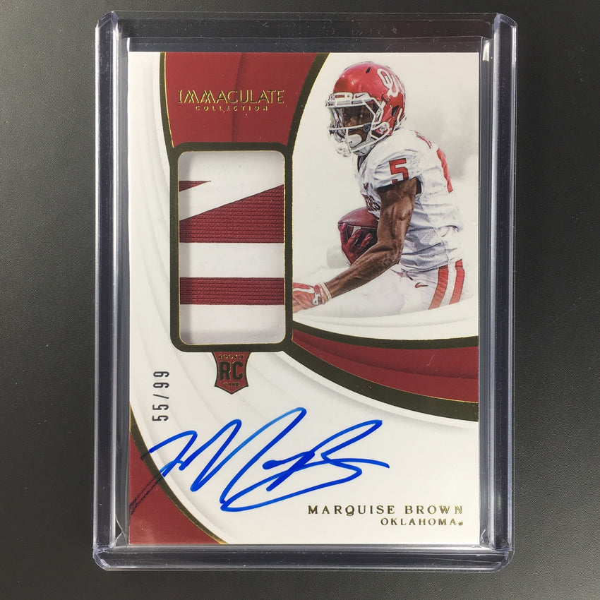2019 Immaculate MARQUISE BROWN Rookie Patch Auto 55/99-Cherry Collectables