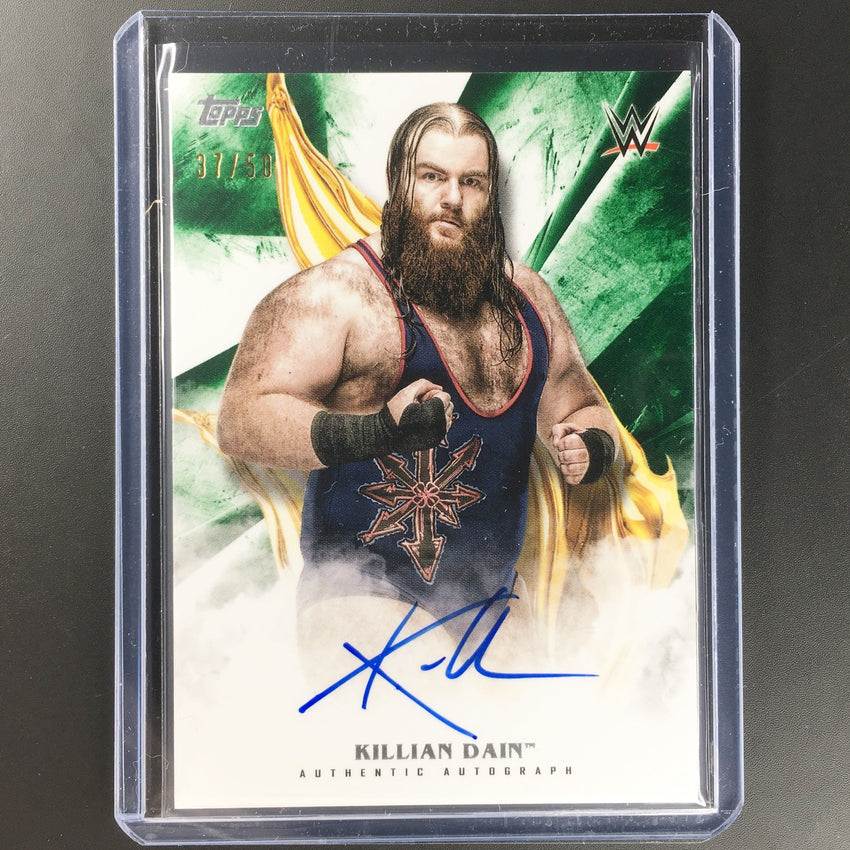 2019 WWE Undisputed KILLIAN DAIN Green Auto 37/50-Cherry Collectables