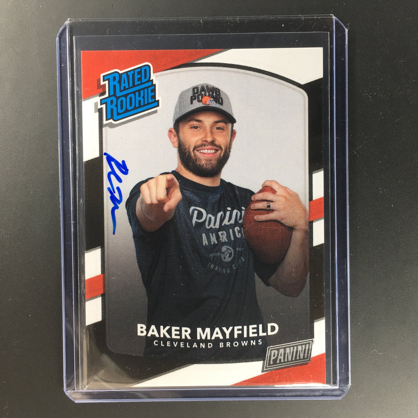 2018 Panini Rookie Premiere BAKER MAYFIELD Rated Rookie Auto Personal Edition-Cherry Collectables