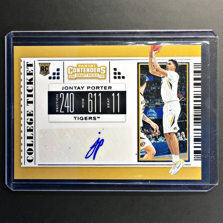 2019 Contenders Draft Picks JONTAY PORTER College Ticket Auto #73-Cherry Collectables