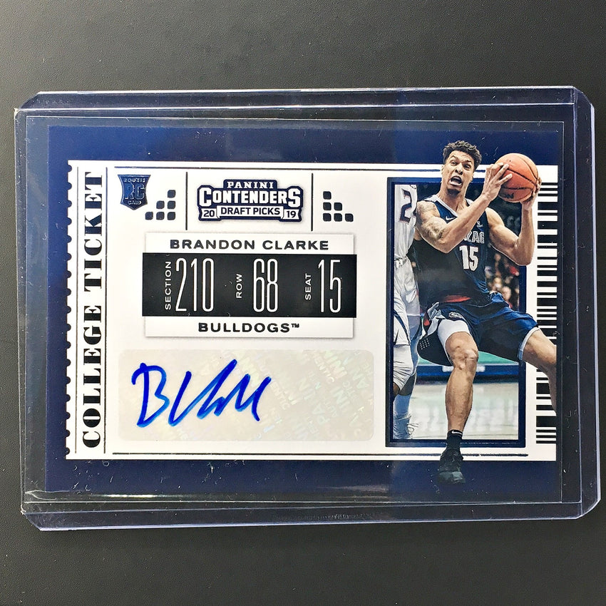 2019 Contenders Draft Picks BRANDON CLARKE College Ticket Auto #71-Cherry Collectables