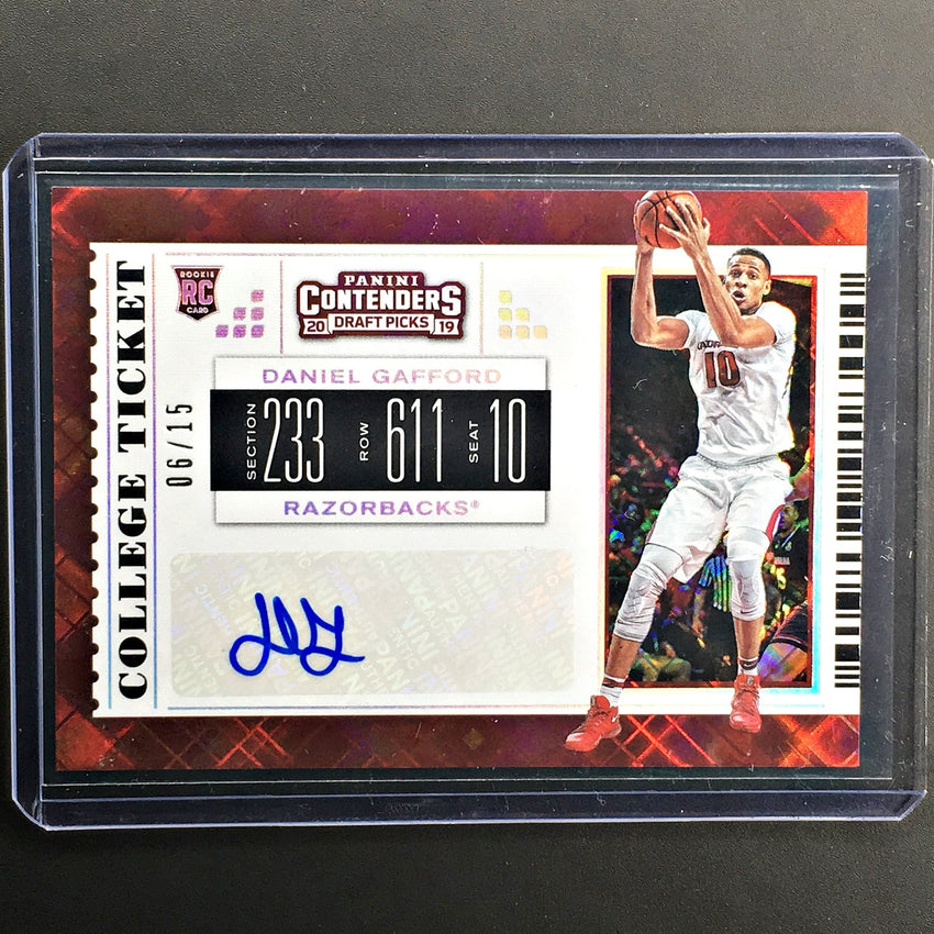 2019 Contenders Draft Picks DANIEL GAFFORD College Ticket Auto 6/15-Cherry Collectables