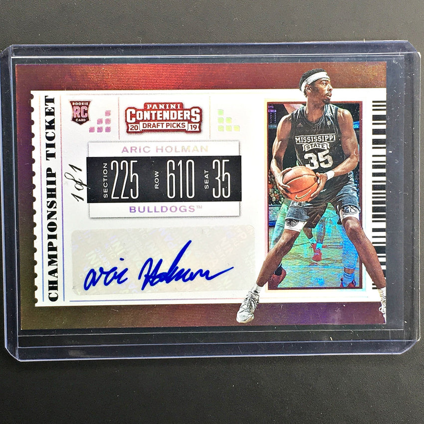 2019 Contenders Draft Picks ARIC HOLMAN Championship Ticket Auto 1/1-Cherry Collectables