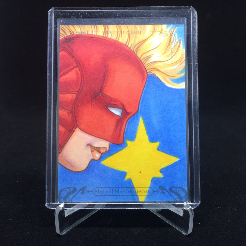 2018 Marvel Masterpieces CAPTAIN MARVEL Sketch Rhiannon Owens 1/1-Cherry Collectables