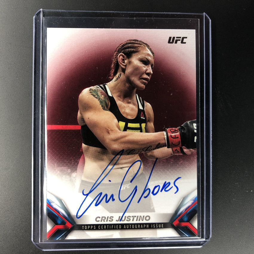 2019 Topps UFC CRIS JUSTINO CYBORG Auto Red 7/8-Cherry Collectables