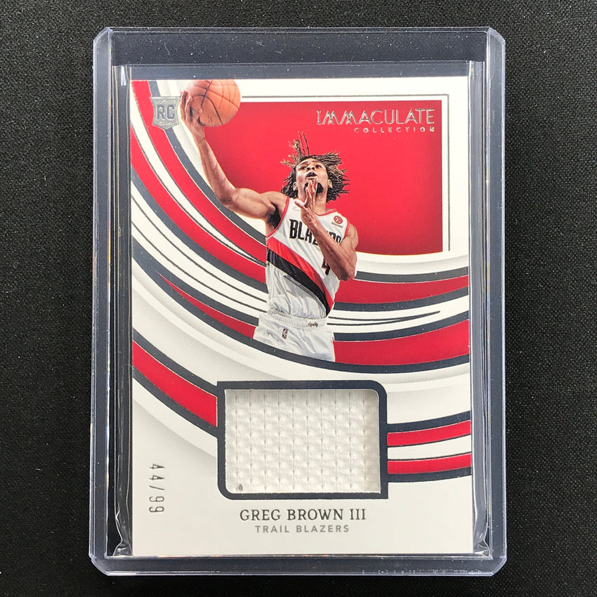 2021-22 Immaculate Greg Brown Iii Remarkable Rookie Jersey 44/99