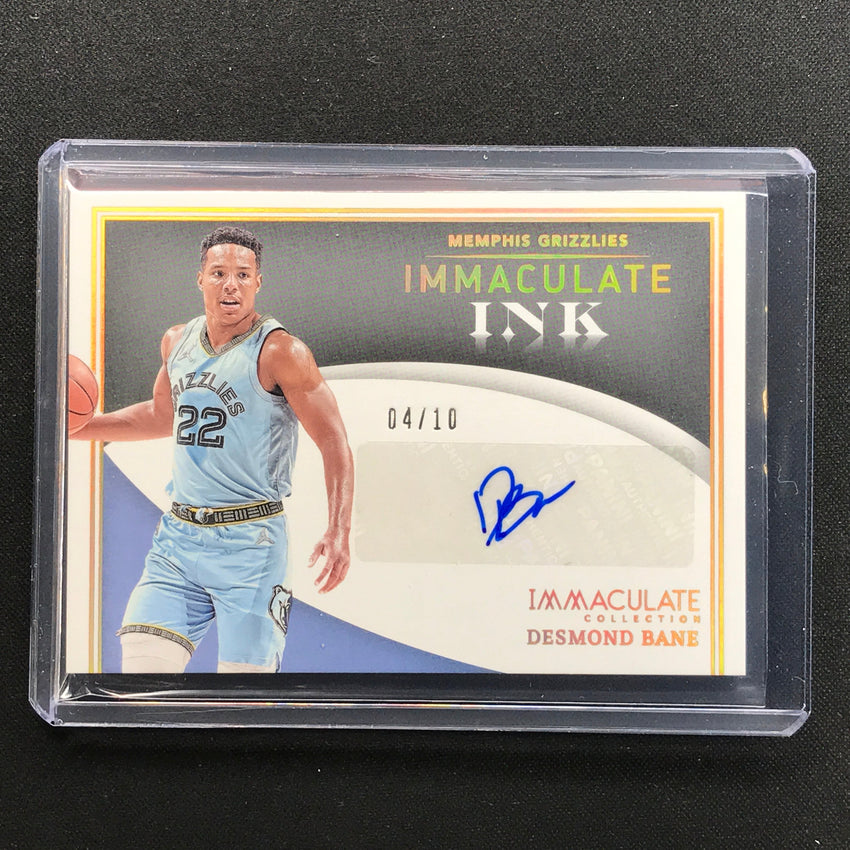 2021-22 Immaculate Desmond Bane Immaculate Ink Auto Holo Gold 4/10