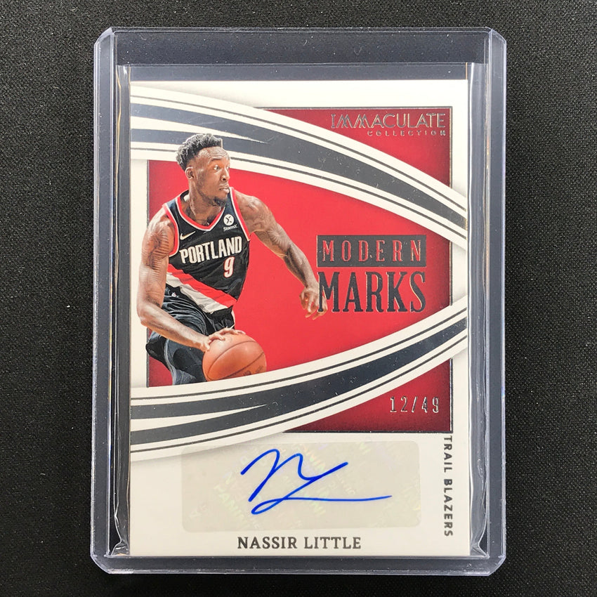 2021-22 Immaculate Nassir Little Modern Marks Auto 12/49
