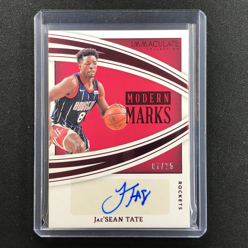 2021-22 Immaculate Jaesean Tate Modern Marks Auto Red 7/25