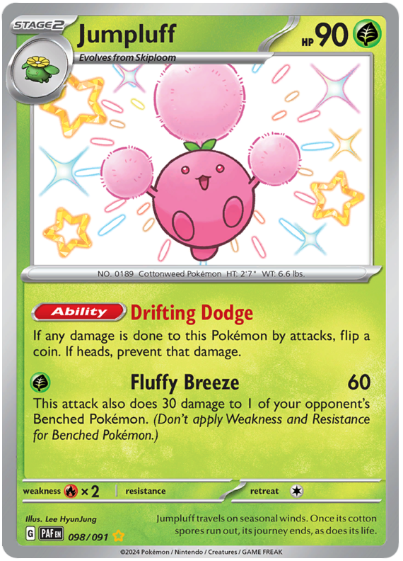 Jumpluff - 098/091 - Shiny Rare Paldean Fates