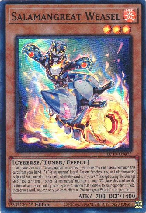 Salamangreat Weasel - LD10-EN002 - Super Rare 1st Edition