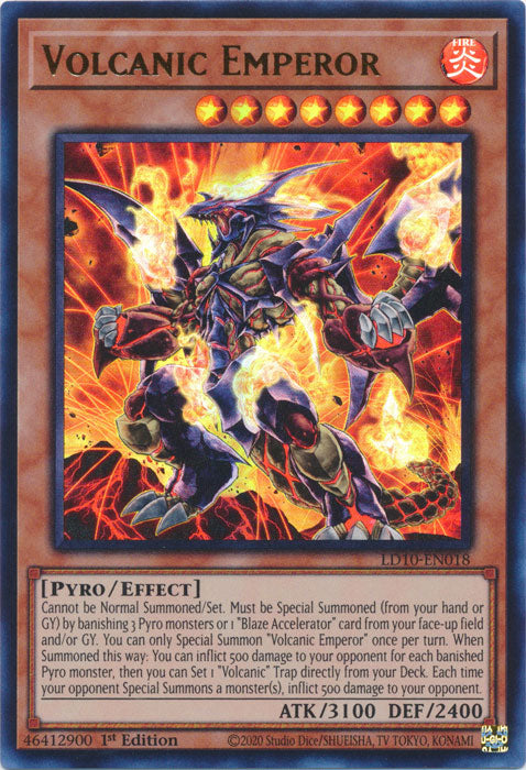 Volcanic Emperor - LD10-EN018 - Ultra Rare 1st Edition